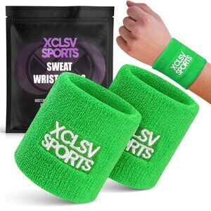 Green Terry Cloth Sweat-Wicking Sports Wrist Band